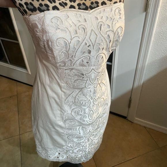 White House Black Market Dresses & Skirts - Strapless Embroidered Shift Dress White House black market nwt Whbm